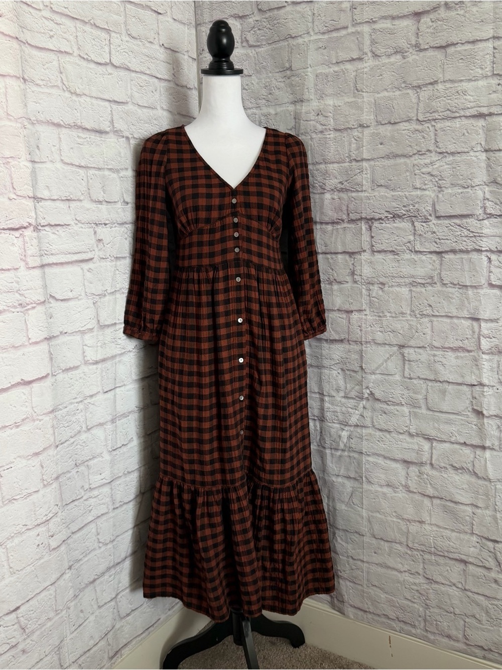 Marine layer Maeve Plaid Long Sleeve Maxi Dress - Picture 2 of 14